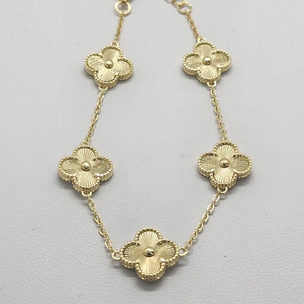 Brand New Sterling Silver 925 5 Clover Bracelet - Picture 4 of 4